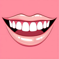 Naklejka premium vector illustration of a woman mouth