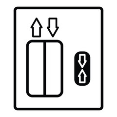 Lift vector icon. Flat style icon symbol outline for logo design. Elevator sign, up and down arrows symbol isolated on white background. Vector illustration.