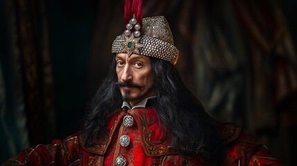 Vlad the Impaler digital art dramatic lighting close-up cultural representation