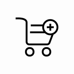 Shopping cart add item icon vector sign