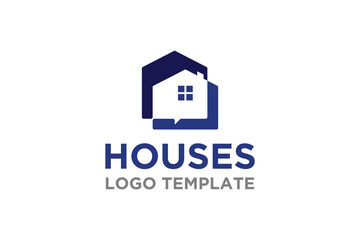 house home architect mortgage with bubble chat logo design