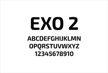 Exo 2 font for logo and headline. Isolated vector typeset