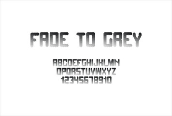 Fade to grey font for logo and headline. Isolated vector typeset