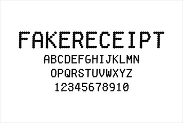FakeReceipt font for logo and headline. Isolated vector typeset