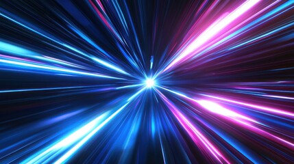 Obraz premium Hyperspace Journey: A Neon Lightspeed Visual