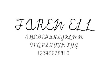 Farewell font for logo and headline. Isolated vector typeset