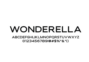 Wonderella font for logo and headline. Isolated Vector typeset
