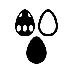 Dinosaur egg icon silhouette outline vector flat illustration design on white background.