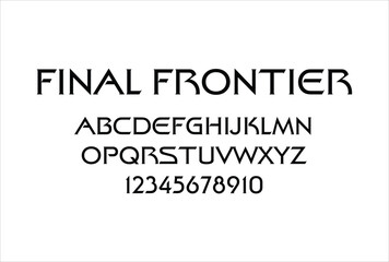 Final Frontier font for logo and headline. Isolated vector typeset