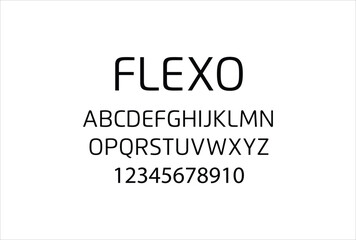 Flexo font for logo and headline. Isolated vector typeset
