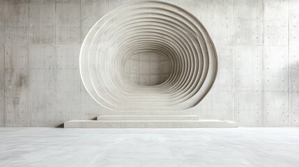 Concrete tunnel interior, modern architecture, empty space, product display
