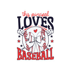 This principal loves baseball bow design, BAseball lover, baseball season bow design
