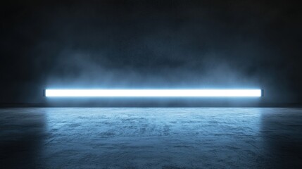 Obraz premium Neon Light in Dark Room: Futuristic and Mysterious Atmosphere