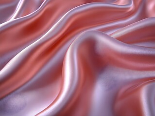 Obraz premium A close-up shot of a pink silk fabric with soft, flowing drapes, creating a smooth and elegant abstract background texture