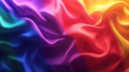 Fototapeta premium Dynamic rainbow gradient blur textile abstract art colorful fabric vibrant design close-up viewpoint