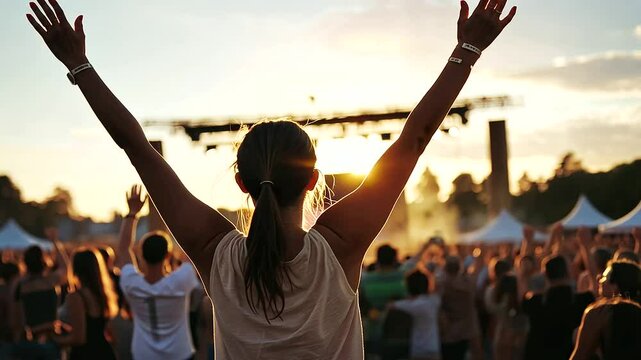 Person dancing freely at a music festival