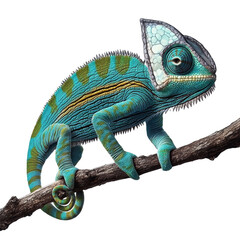 Obraz premium [Transparent Background PNG]Detailed Illustration of a Vibrant Chameleon