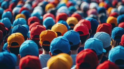 Fototapeta premium Vibrant Crowd of Hat-Wearing Individuals