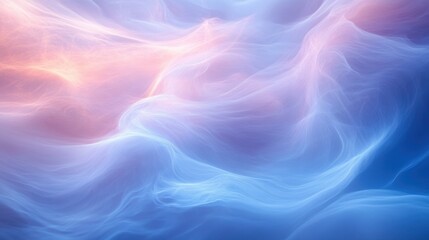 Obraz premium Dynamic flowing pastel waves abstract art digital creation soft color palette serene environment aesthetic viewpoint