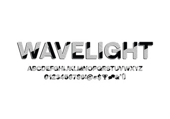Wave Light font for logo and headline. Isolated Vector typeset