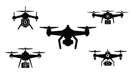 drone camera icon silhouette vector.