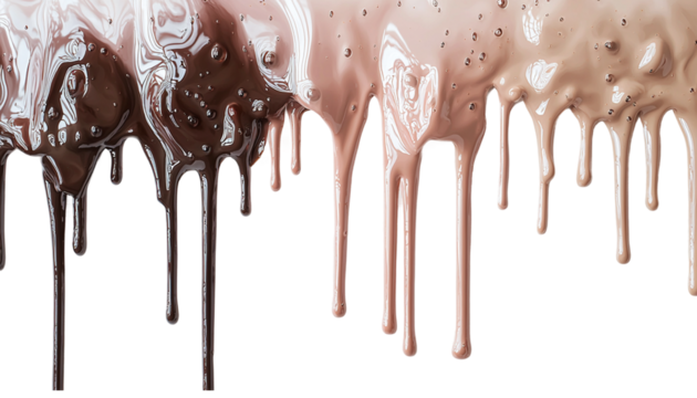 Dripping glossy brown slime with glitter png