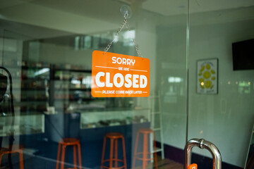 A glass storefront with a 