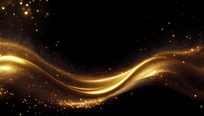 Obraz premium gold dust glitter sparkle wave texture on the black background shimmer texture