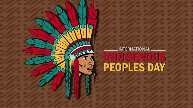 International Indigenous peoples day greeting social media design.