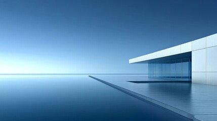 Fototapeta premium Modern Seaside Architecture Illustration