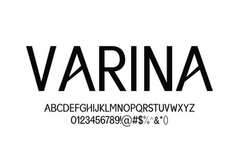 Varina font for logo and headline. Isolated Vector typeset