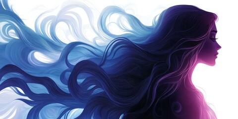 Gradient-haired woman brightens artistic profile