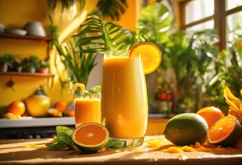 Fototapeta premium vibrant splash beverage amidst bright setting dynamic movement eye catching details, color, colorful, liquid, drink, vibrance, refreshment, fluid, drops