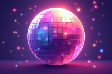 Obraz premium Vibrant Disco Ball with Glowing Effects for Party Nights