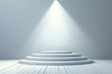 Obraz premium Empty Light White Stage Illustration