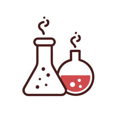 Beaker with Chemical Reaction – Vector Illustration for Science and Laboratory Projects.