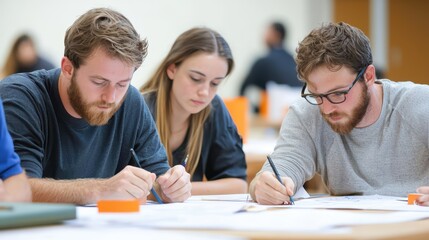 Creative Team Working on Design Project in Modern Workspace