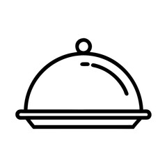 Food Platter with Cloche Lid – Elegant Dining Vector Illustration for Culinary Designs