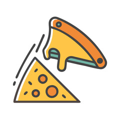 Pizza Slice with Cheese Pull – Delicious Food Vector Illustration for Culinary Designs.