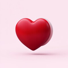 3D Red Heart Shape Illustration
