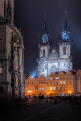 Obraz premium Old town square in Prague at night