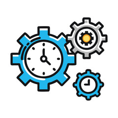 Mechanical Watch with Cogs – Precision Timepiece and Gear Mechanism Vector Illustration.