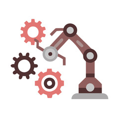 Robotics Arm with Gears – Futuristic Automation and Engineering Vector Illustration.