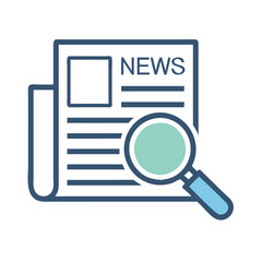 Newspaper and Magnifying Glass – Journalism and Research Concept vector icon