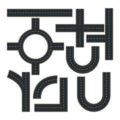 Fototapeta premium Set Of Road Lane Vector Design.