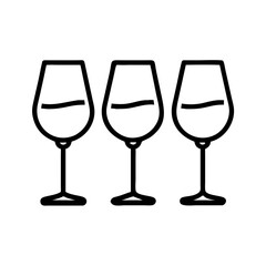 Drinks tasting glasses vector icons, perfect for wine-related designs, restaurant menus, and beverage branding. High-quality vector illustrations available.