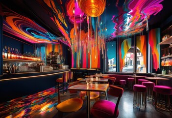 gravity defying beverages surrounded vivid dynamic background showcasing movement colorful elements, drink, liquid, fluid, bottle, glass, cup, splash