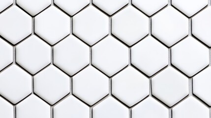 Naklejka premium White Hexagonal Tiles Arranged in a Uniform Pattern for Design Use