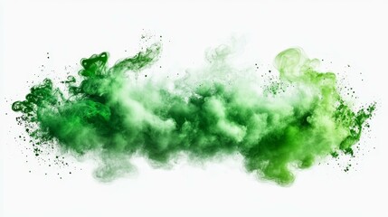 Abstract Green Explosion in the Air