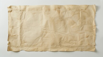 Obraz premium Old torn paper with coffee stains and cracks on white background, vintage parchment texture